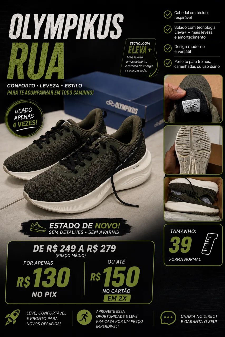 OLYMPIKUS RUA ? TAMANHO 39 