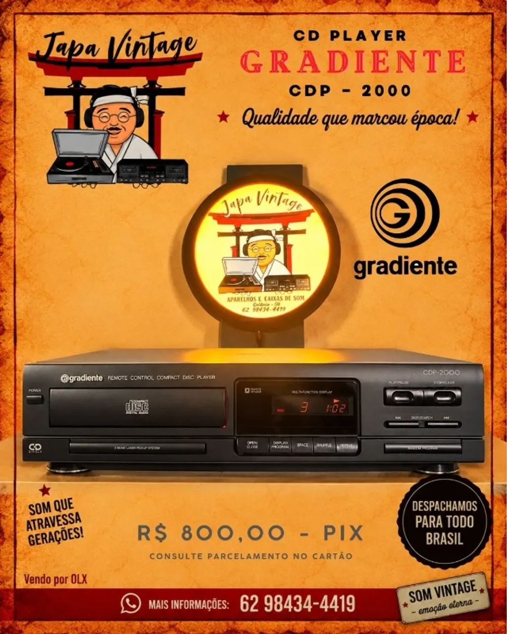 CD Player Gradiente CDP-2000 (Sem controle)