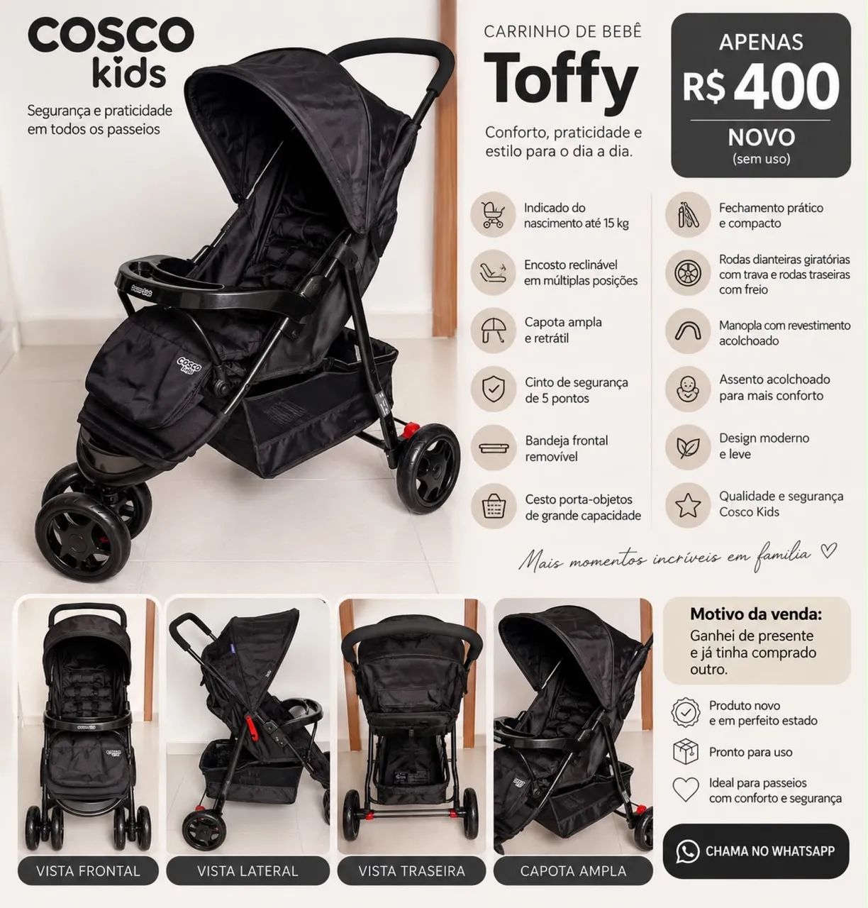 carrinho de bebê novo 