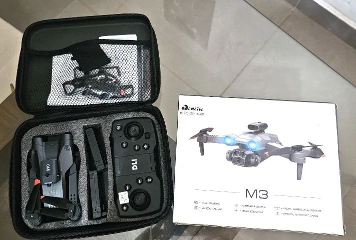 Drone Com Câmera Em Tempo Real Maleta e Acessórios 2 Câmeras Móvel - Foto 3