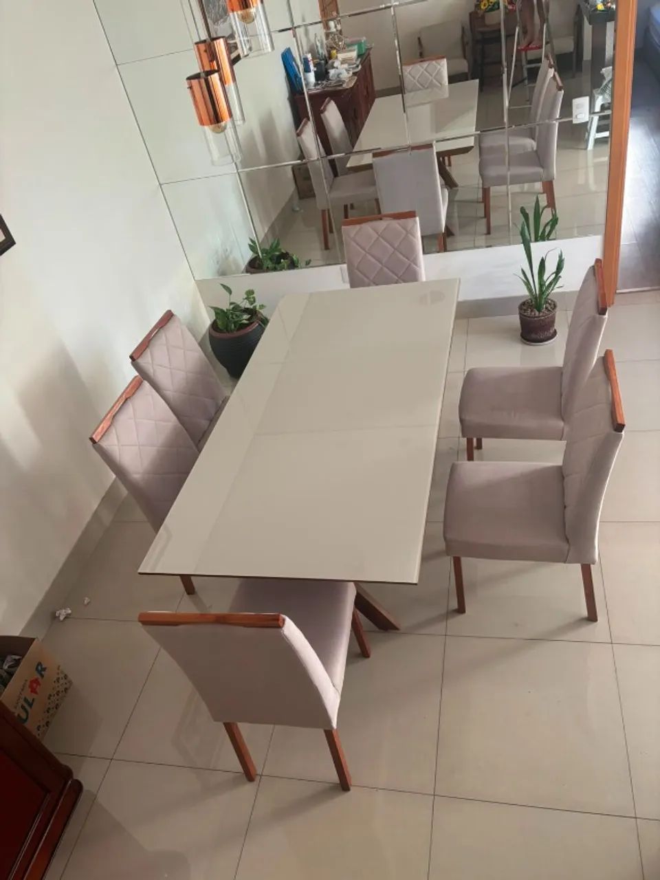 Mesa de Jantar 6 Lugares Com cadeiras - Foto 3