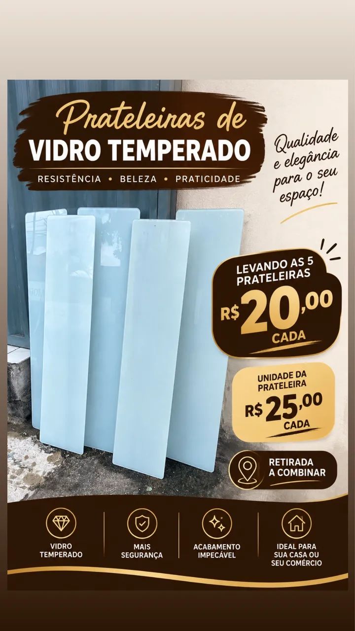 Prateleiras de vidro branco temperado  - Foto 2