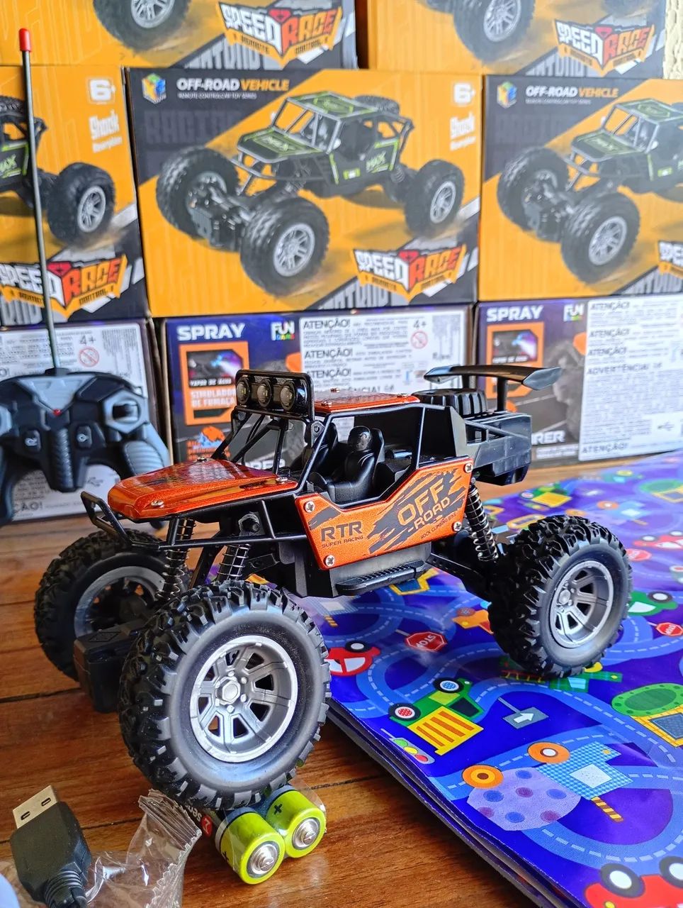 Carrinho controle remoto off-road + brinde  - Foto 2