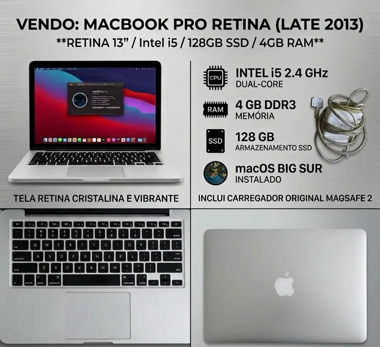 MacBook Pro Retina 13 Late 2013 - Intel i5, SSD 128GB, 4GB RAM