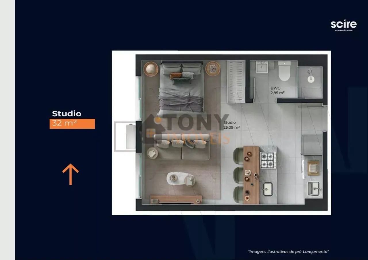 STUDIO BARREIROS CONDOMINIO CLUBE EM SAO JOSE - Foto 2