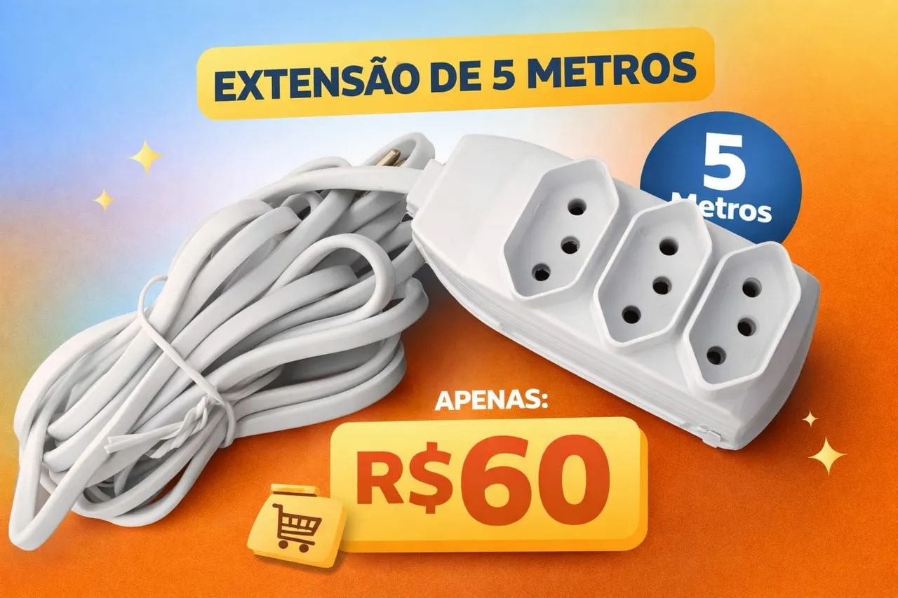 Extensão Elétrica de 5 metros 