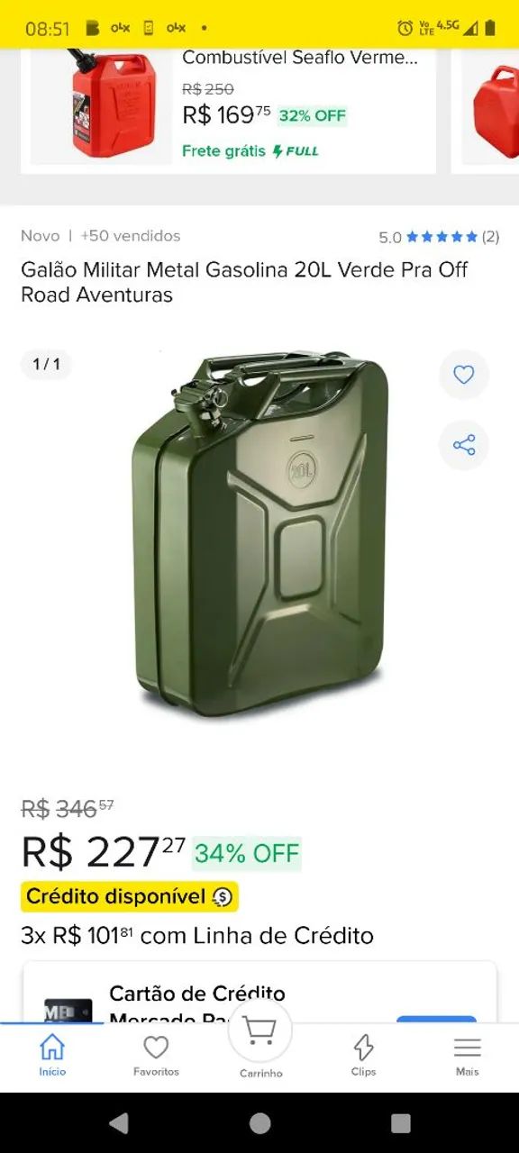 Tanque militar de 20 litros para veículo off-road - Foto 4
