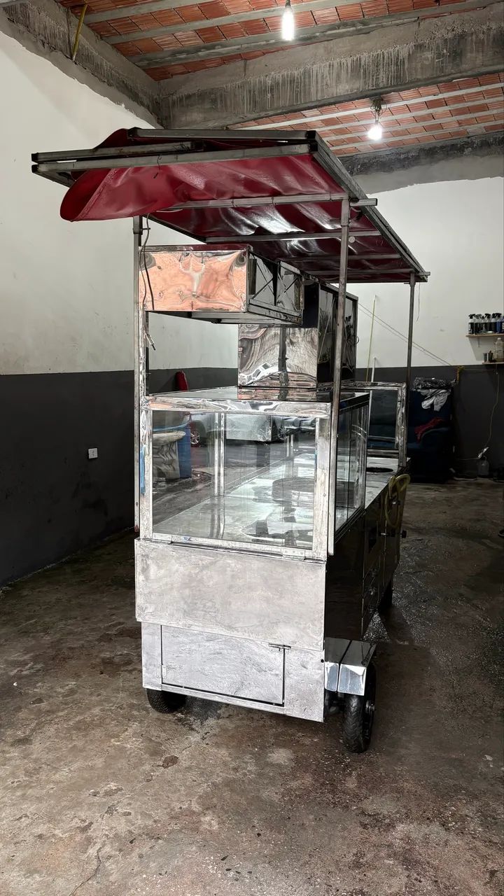  CARRINHO DE LANCHES EM INOX - PRONTO PARA TRABALHAR - Foto 4
