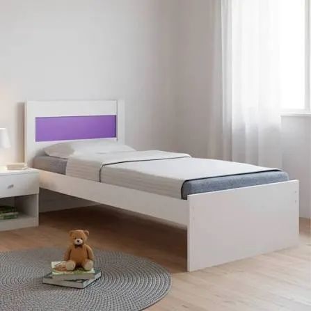 CAMA SOLTEIRO PRISMA J&A BRANCO / BRANCO LILAS/ FREIJO - MONTAGEM E ENTREGA GRATÍS  - Foto 2