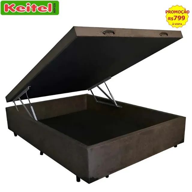 Base Box Casal Baú Com Pistão a Gás 
