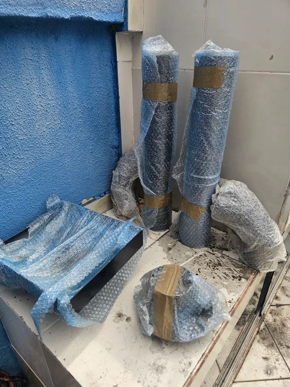 KIT 5 CHAMINÉ CHURRASQUEIRA BASE ALTA 5 pcs (aço galvanizado) - Foto 2