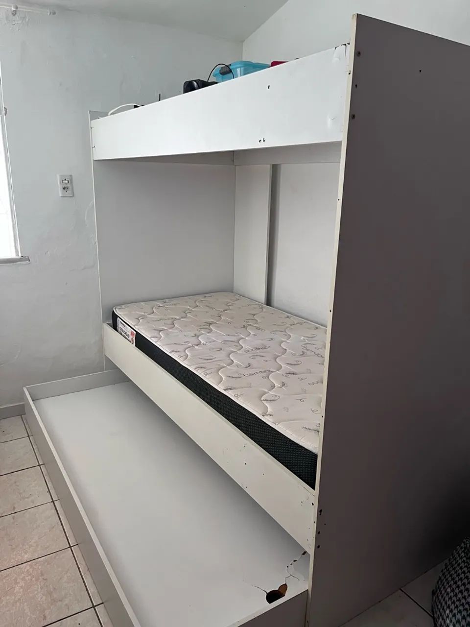 Treliche Solteiro em MDF Branco (com Cama Auxiliar) - Foto 2