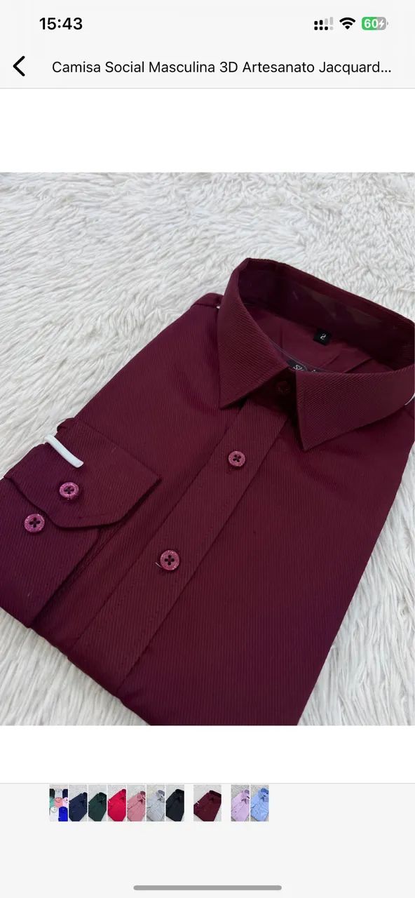 Camisa algodão + poliéster slim  - Foto 3