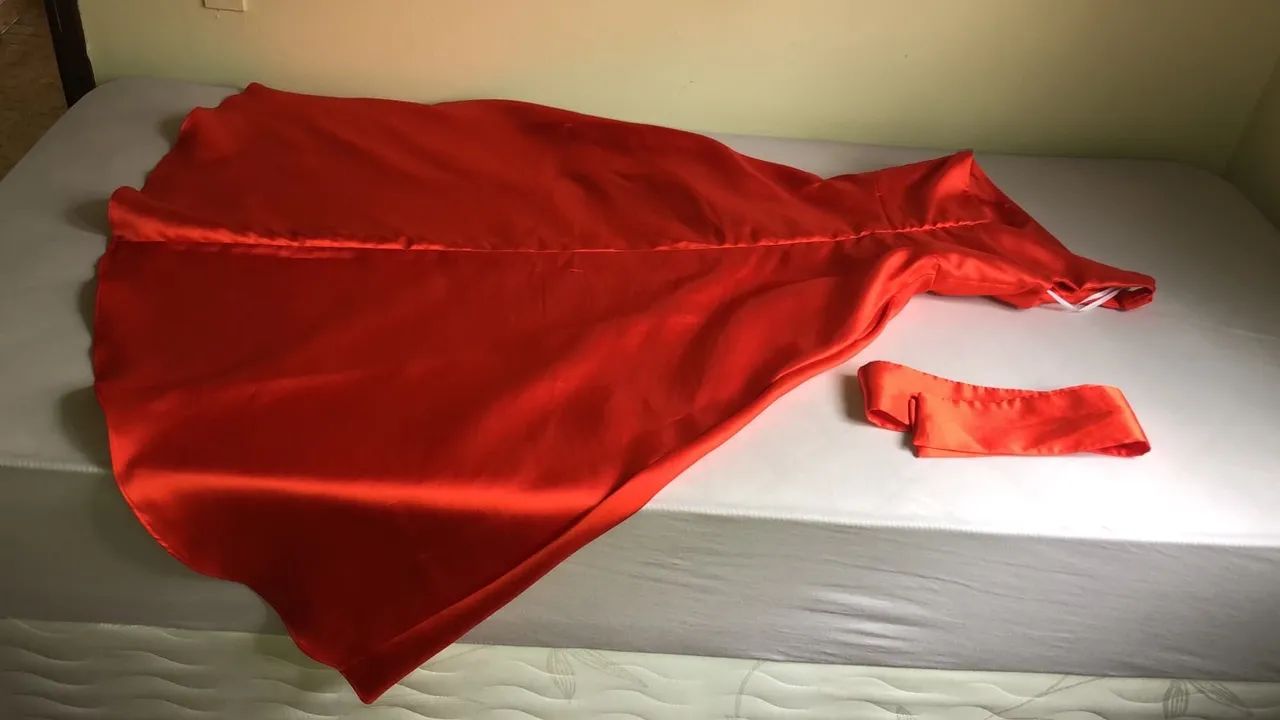 Vestido longo de festa Laranja - elegante e sofisticado  - Foto 3