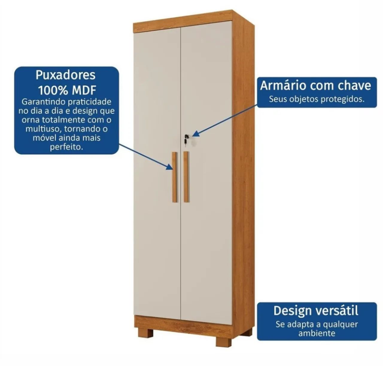 Armário Multiuso 2 Portas com Chave 100% Mdf Toronto Espresso Móveis - Foto 5