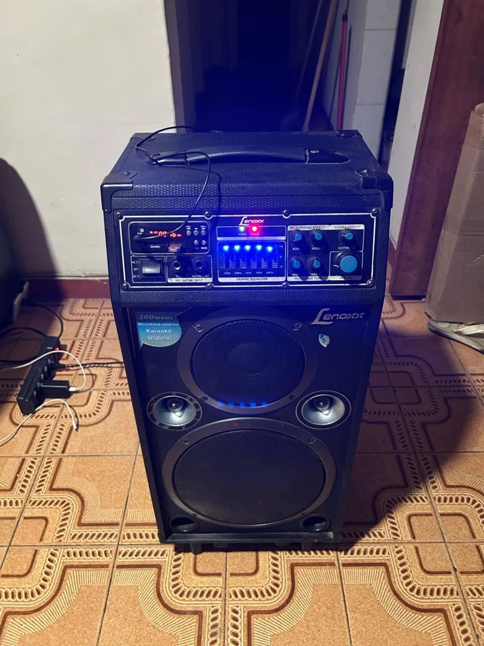 Caixa de Som Lenoxx 200W RMS Karaokê USB/SD - Foto 3