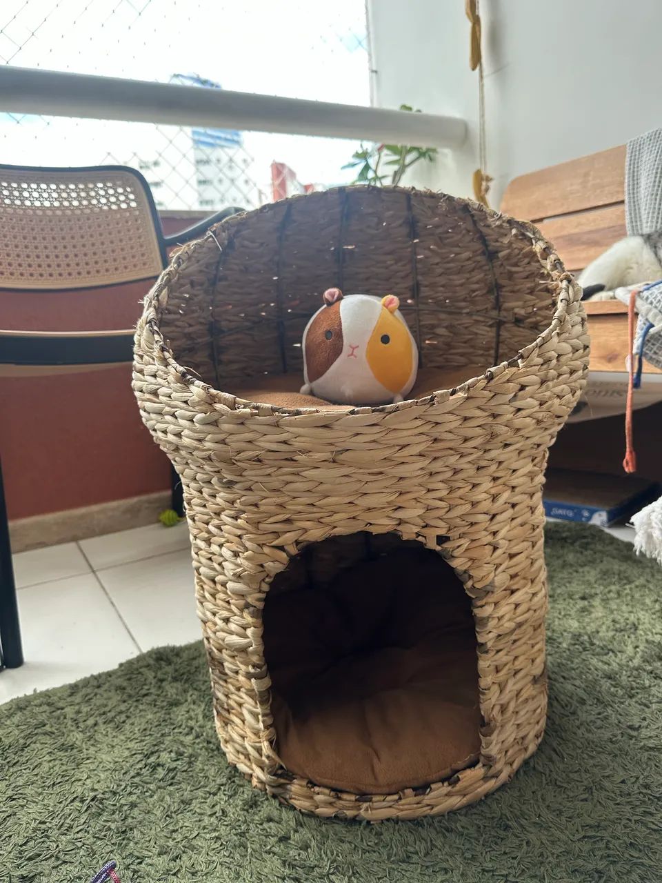 Casa/Cama para Pet 2 Andares Tok&Stok em Fibra Natural