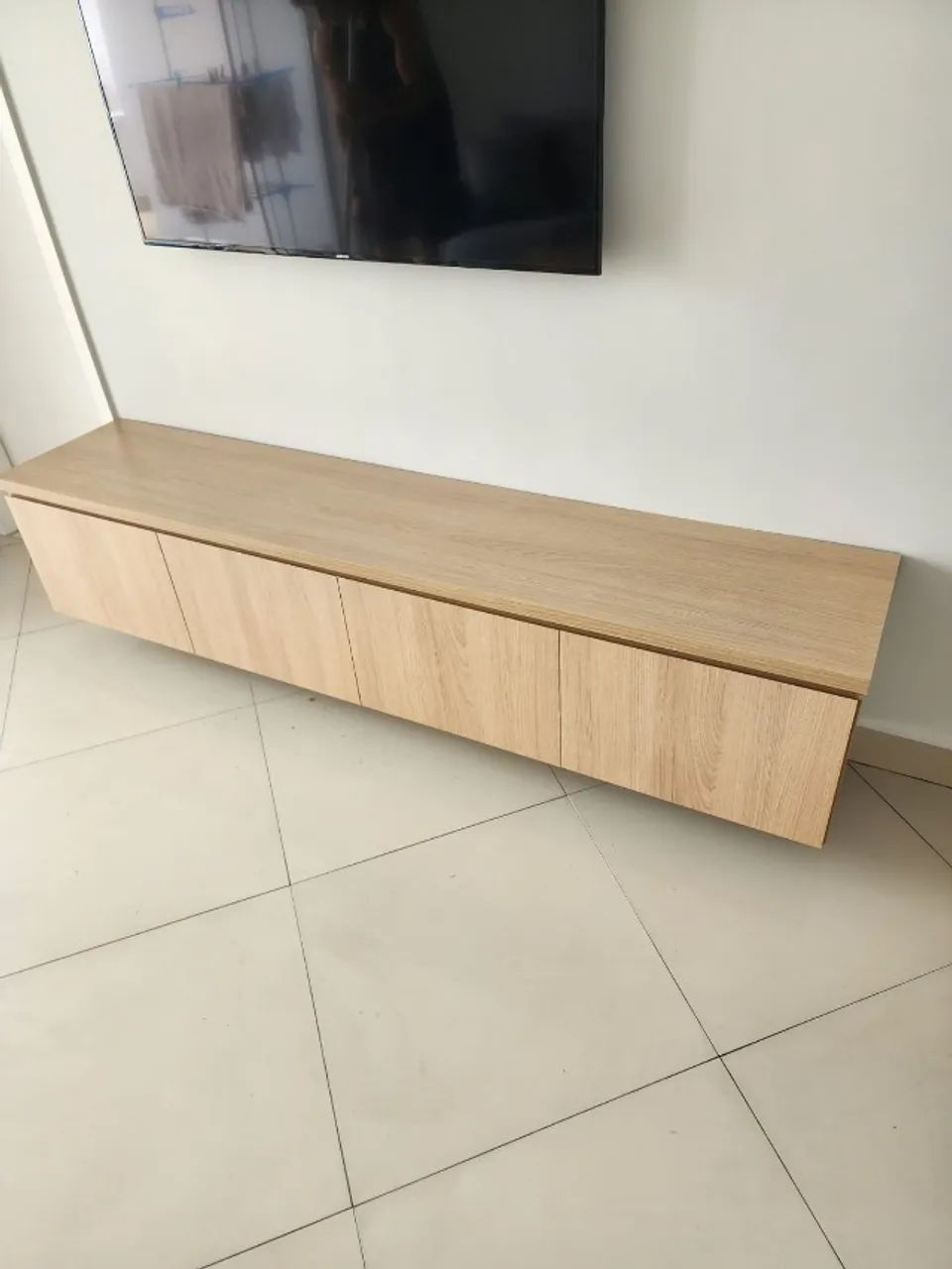 Rack Carvalho Poro Suspenso 200x40x40
