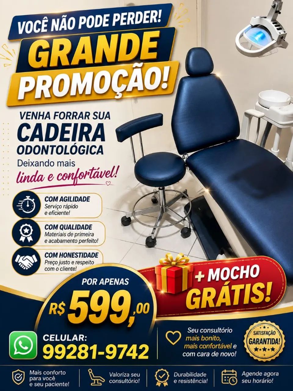 Forração da sua cadeira com qualidade agilidade 