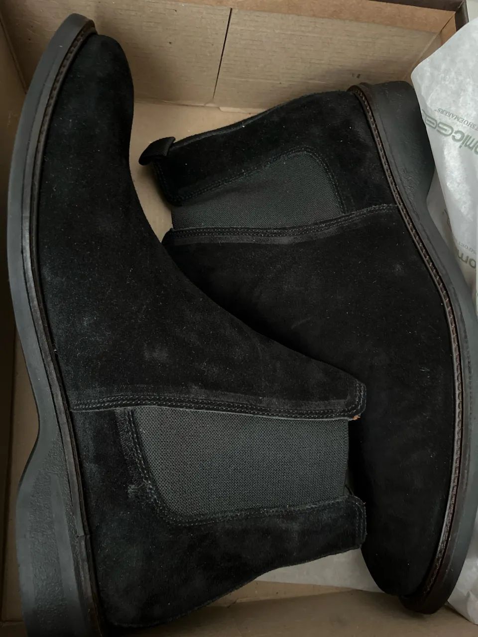 Bota chelse couro camurça preto 