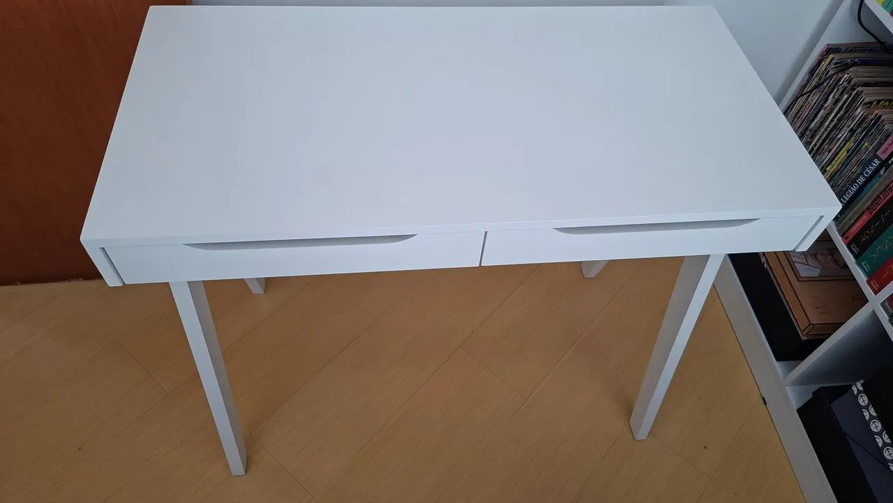 Escrivaninha em MDF - Branca com 2 Gavetas - Foto 3
