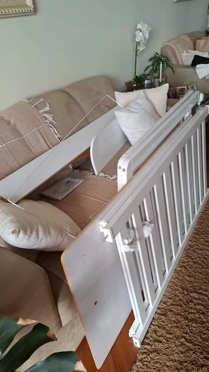 Berço Americano 3 em 1 Mini Cama Branco Peroba - Foto 5