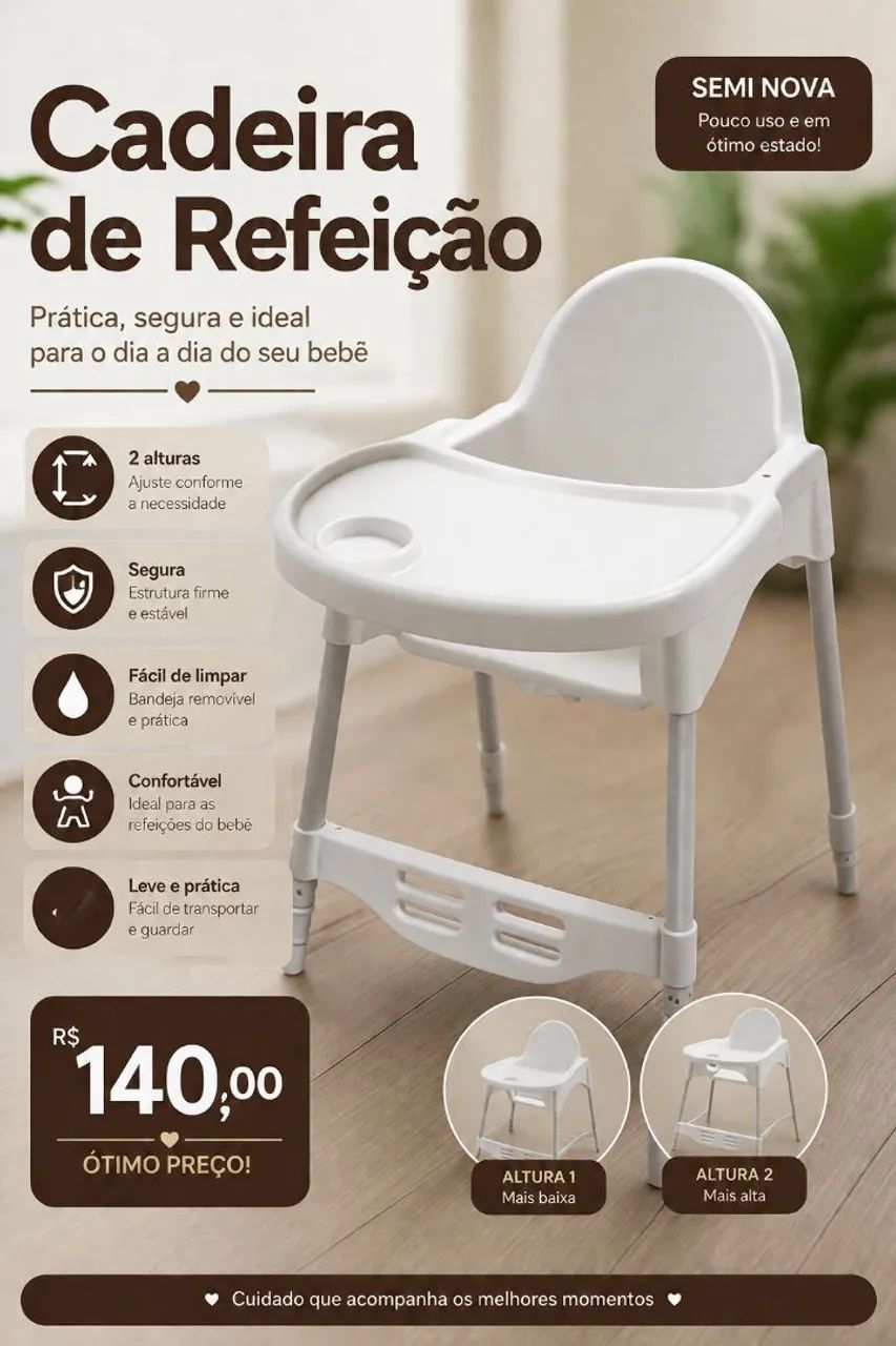 Cadeira alimentação  - Foto 2