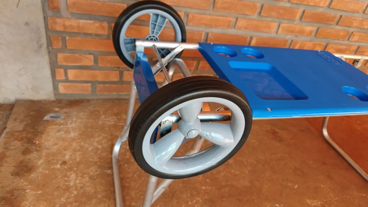 MOR - Carrinho de Praia Azul com Avanço para Caixa Térmica - Foto 2