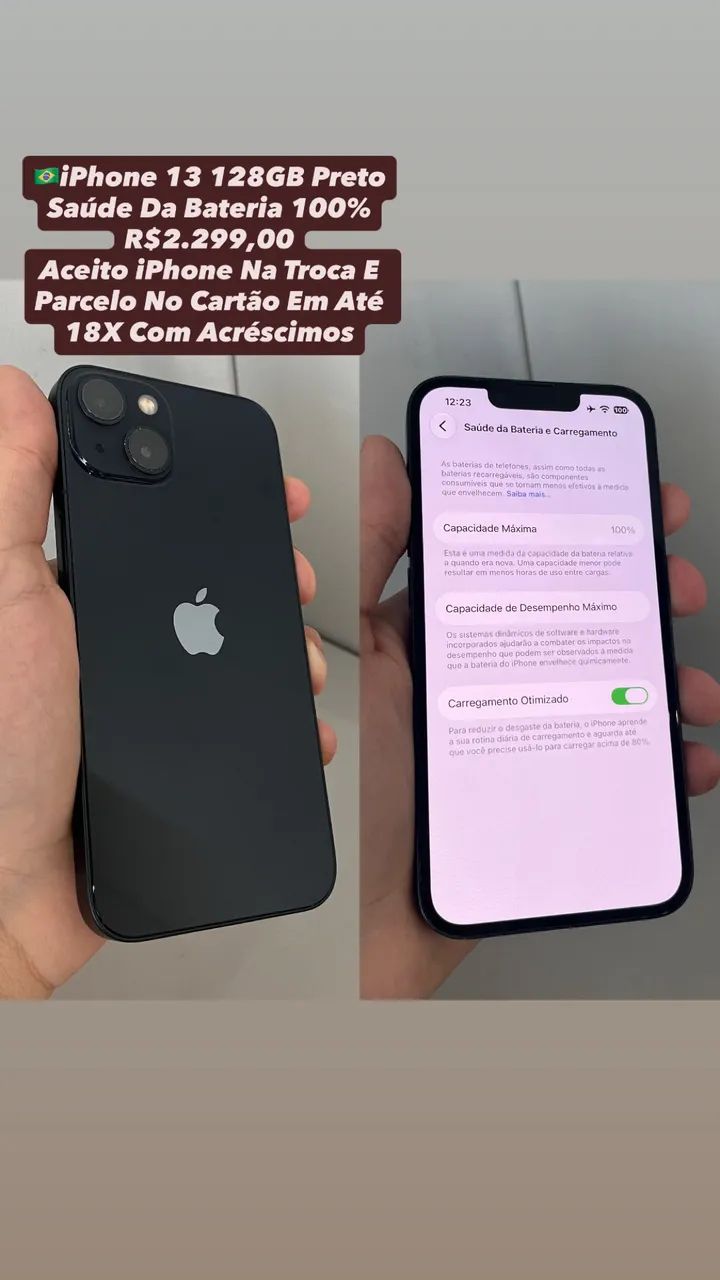 iPhone 13 128GB Preto - Aparelho Em Perfeito Funcionamento (Usado)