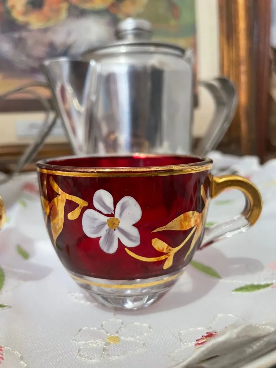 CONJUNTO DE CAFÉ INOX VINTAGE ACOMPANHA BANDEJA  - Foto 4