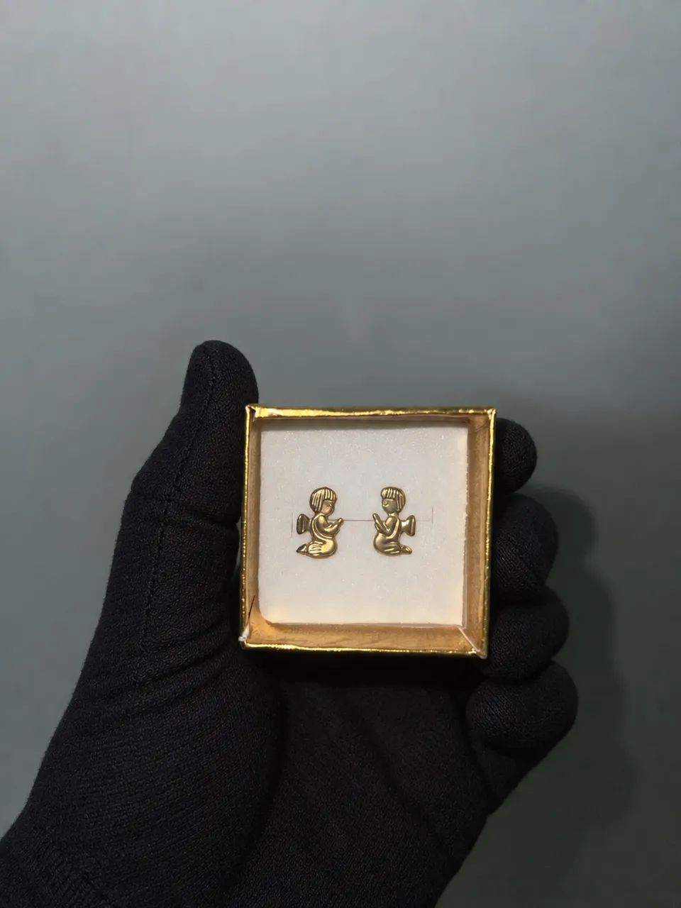 Brinco infantil Anjinhos em ouro 18k - Foto 2