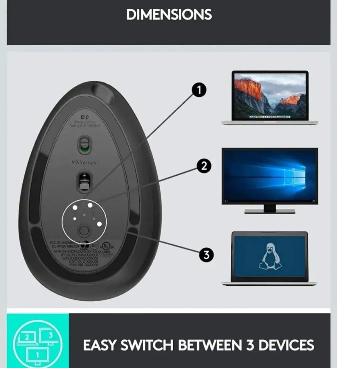 Mouse sem Fio MX ergonômico - Foto 3