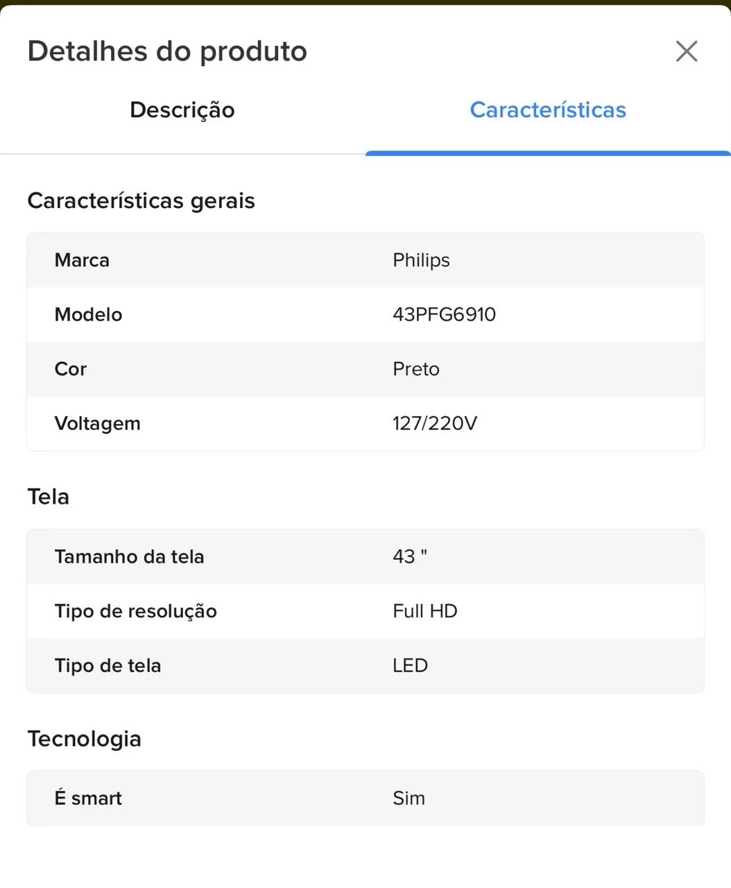 Smart Tv 43 Philips Ambilight Google Tv Comando De Voz Cinza Bivolt - Foto 3