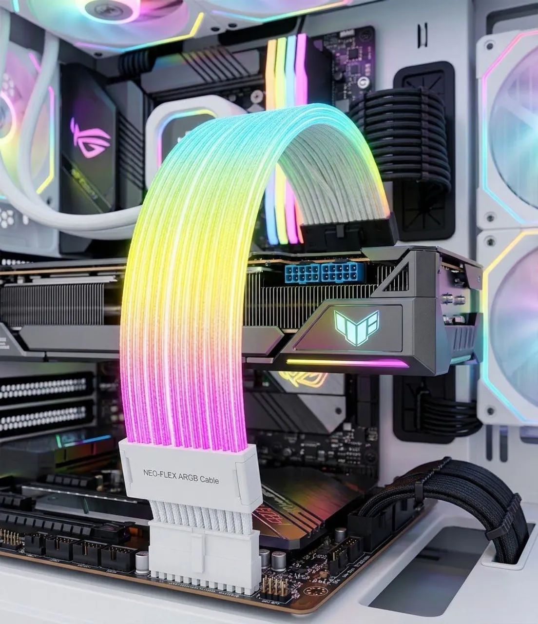 Cabo extensor de GPU argb 8pin Branco  - Foto 3