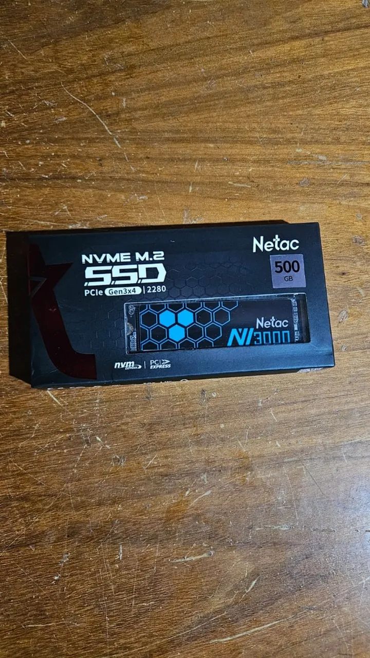 SSD M.2 NVMe 500GB Netac NV3000 PCIe Gen3x4 Novo Lacrado