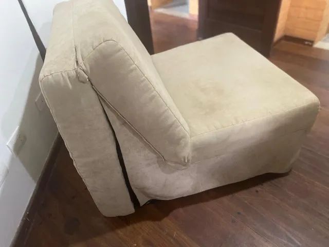 Poltrona/Cama Lafer solteiro - tecido camurça bege - Foto 2