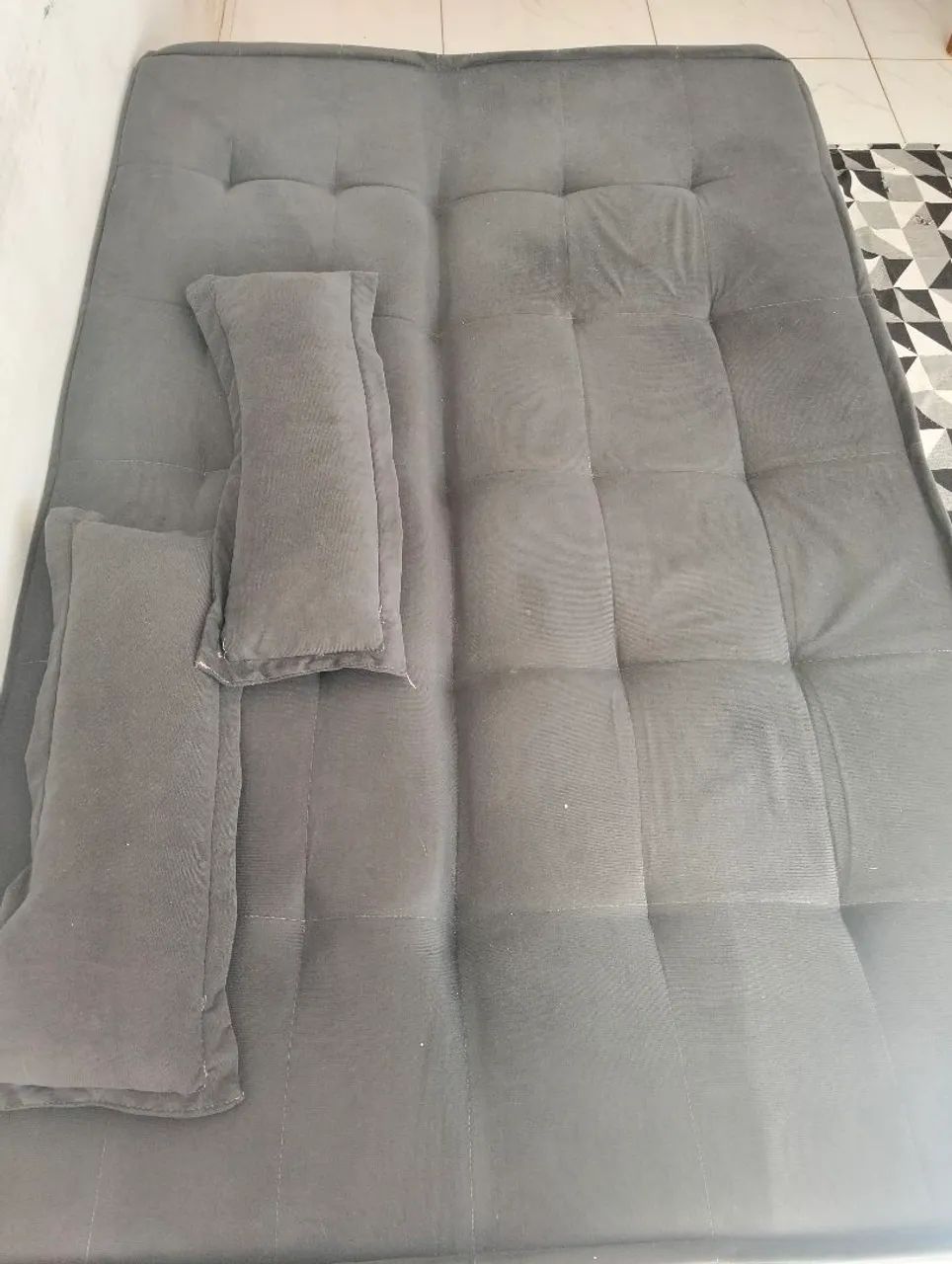 SOFÁ CAMA RETRÁTIL CINZA - Foto 2