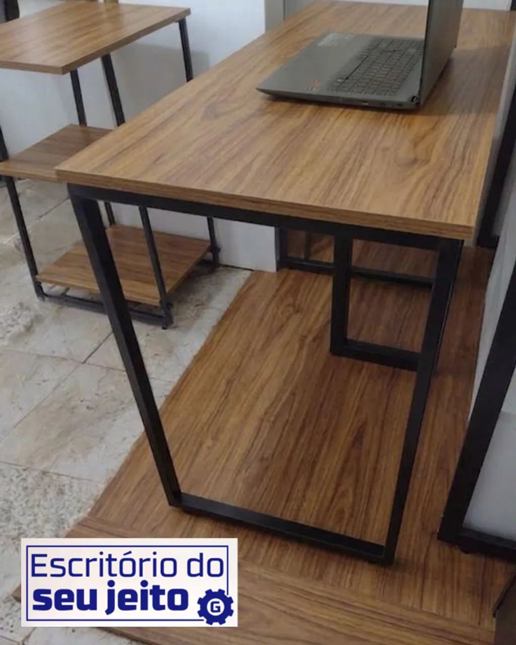 Escrivaninha Reforçada 1,1 m NOVA Mesa Multiuso para Notebook Computador Escritório Estudo - Foto 3