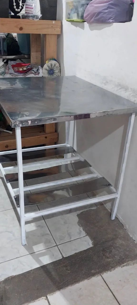 Mesa de inox galvanizada para comércio  - Foto 2