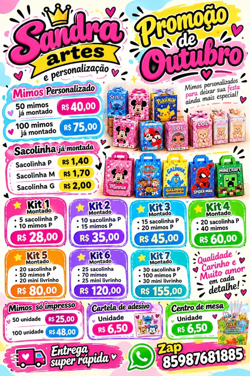 Mimos e sacolinha 