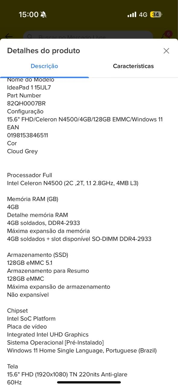 Notebook Lenovo IdeaPad 1 15IJL7 - Foto 6