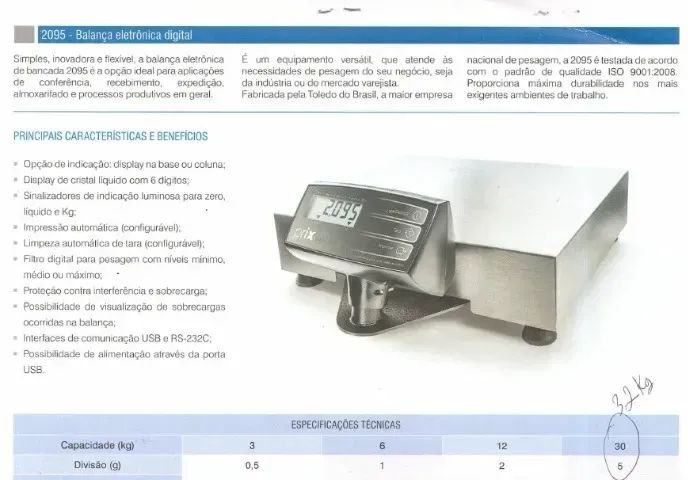 BALANÇA PRIX 2095 - CAPACIDADE 30KG - Foto 4