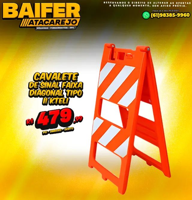 Cavalete de Sinal Faixa Diagonal Tipo II Kteli