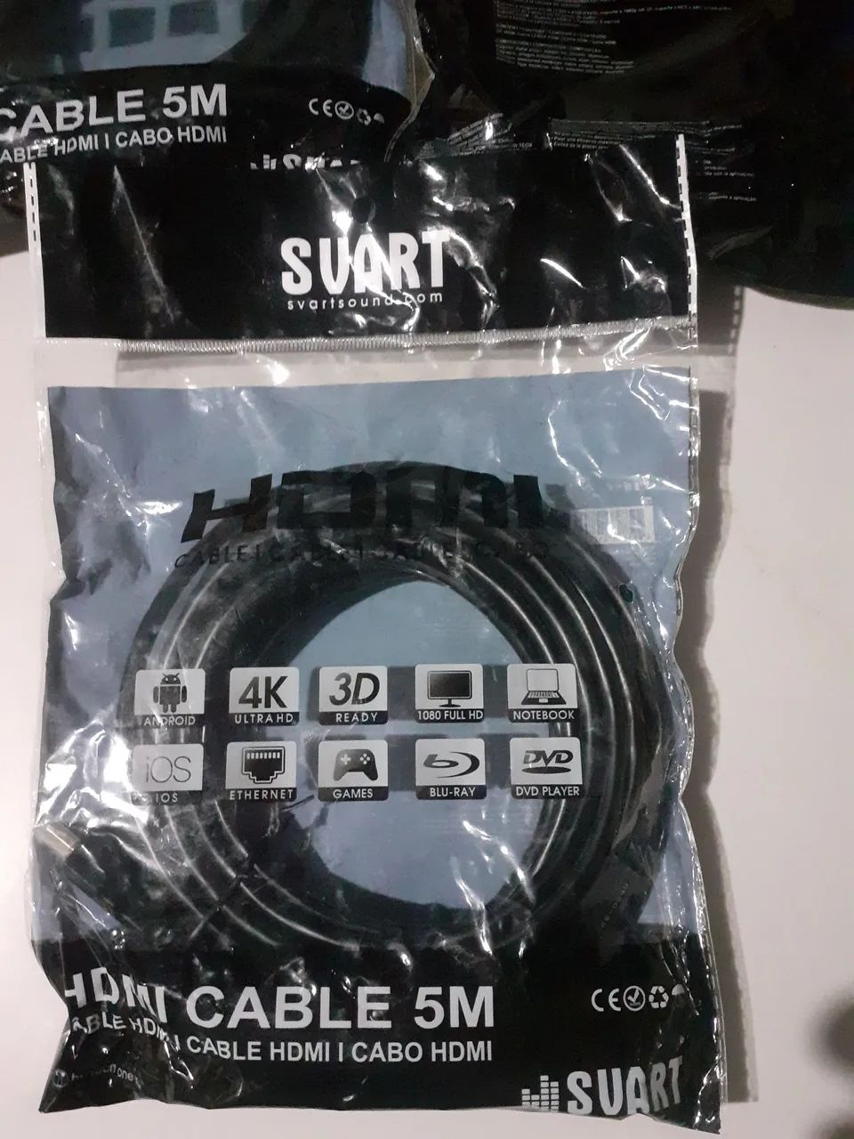 Cabo hdmi 5 metros 1.4 svart 4k - Foto 4