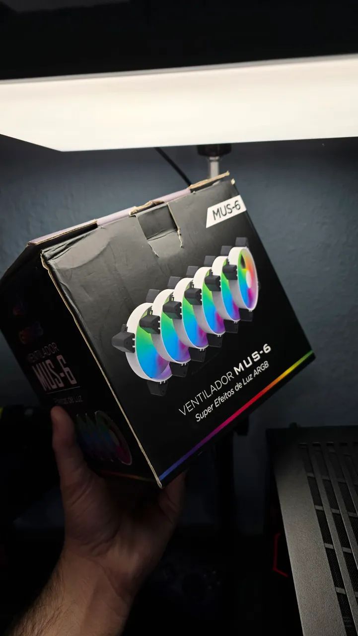 KIT DE 6 FANS 120mm com controladora e controle 