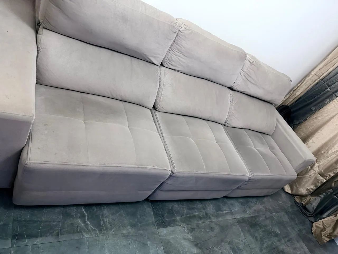 Sofá 2,90 retrátil cinza 