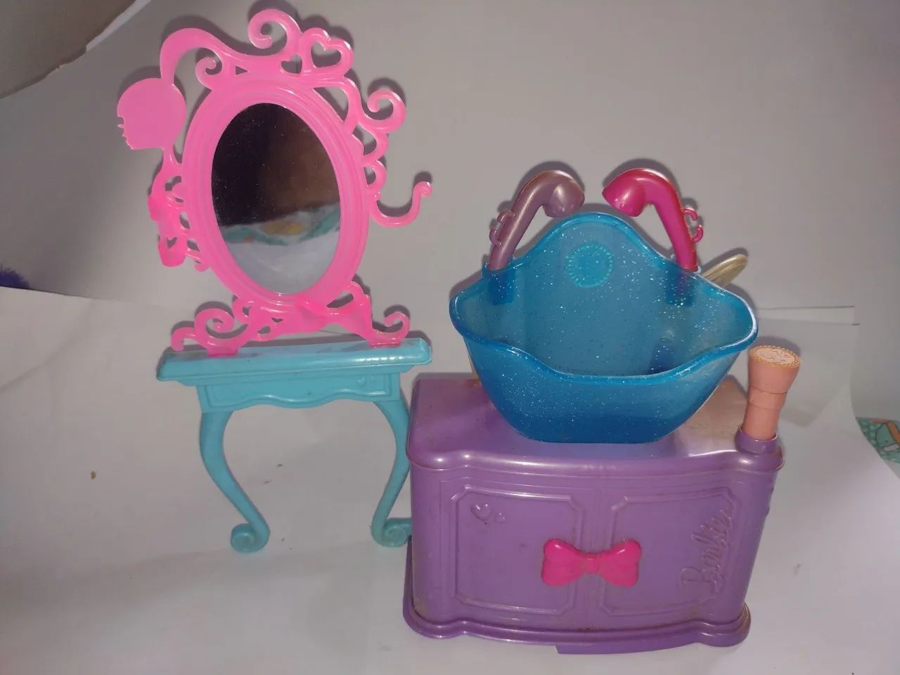 lavatório de salão de beleza da Barbie