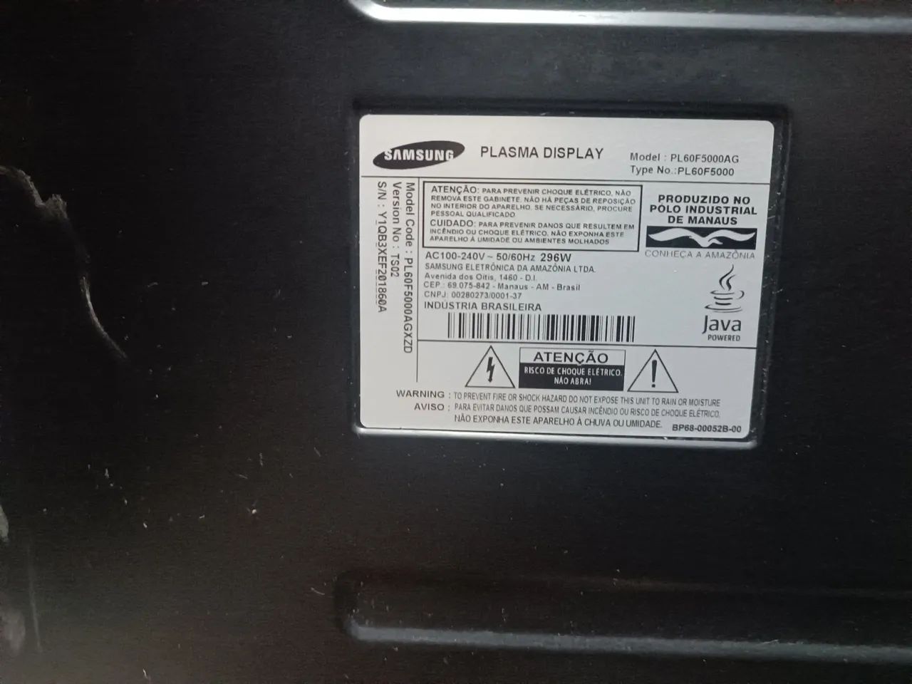 Tv Samsung plasma 60 polegadas para retirada de peças  - Foto 3
