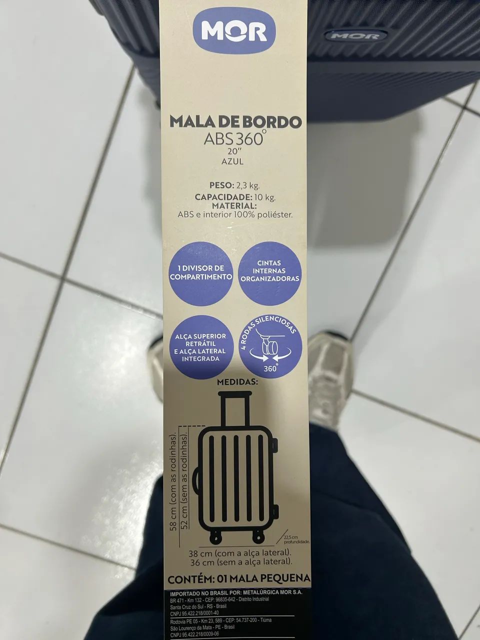 mala de bordo mor, 10kg cor azul - Foto 5