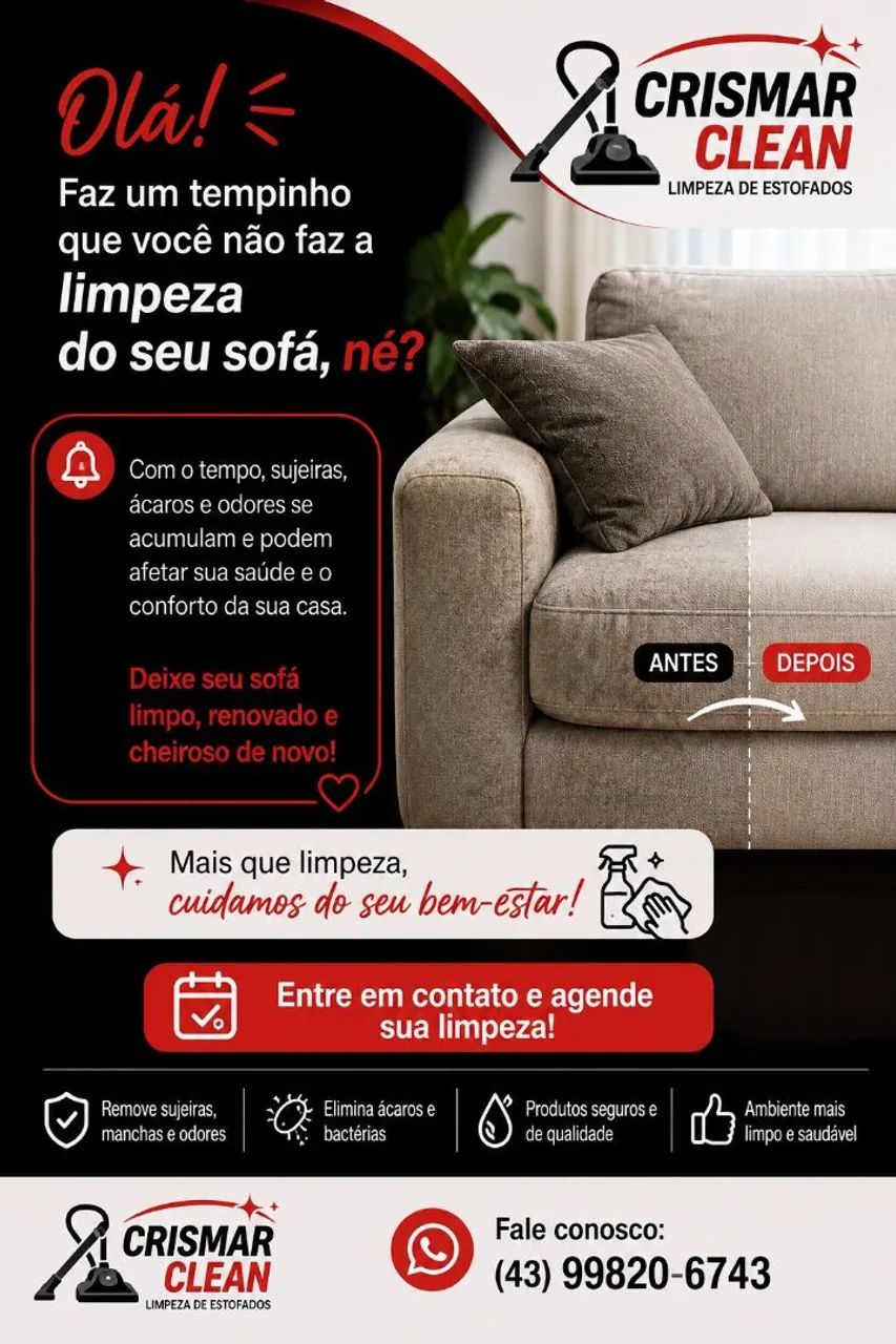 Limpeza e higienização de estofados 